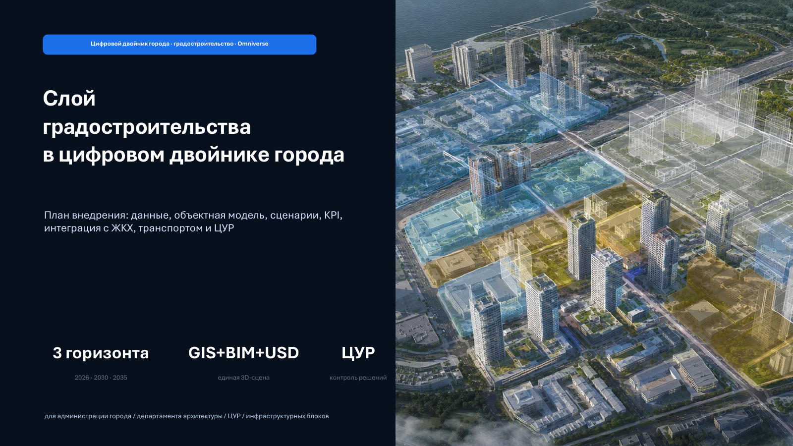 Фрагмент презентации по градостроительному слою цифрового двойника