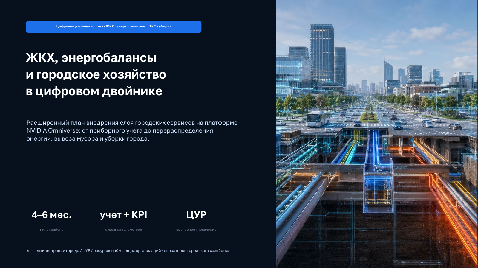 Фрагмент презентации по ЖКХ цифрового двойника
