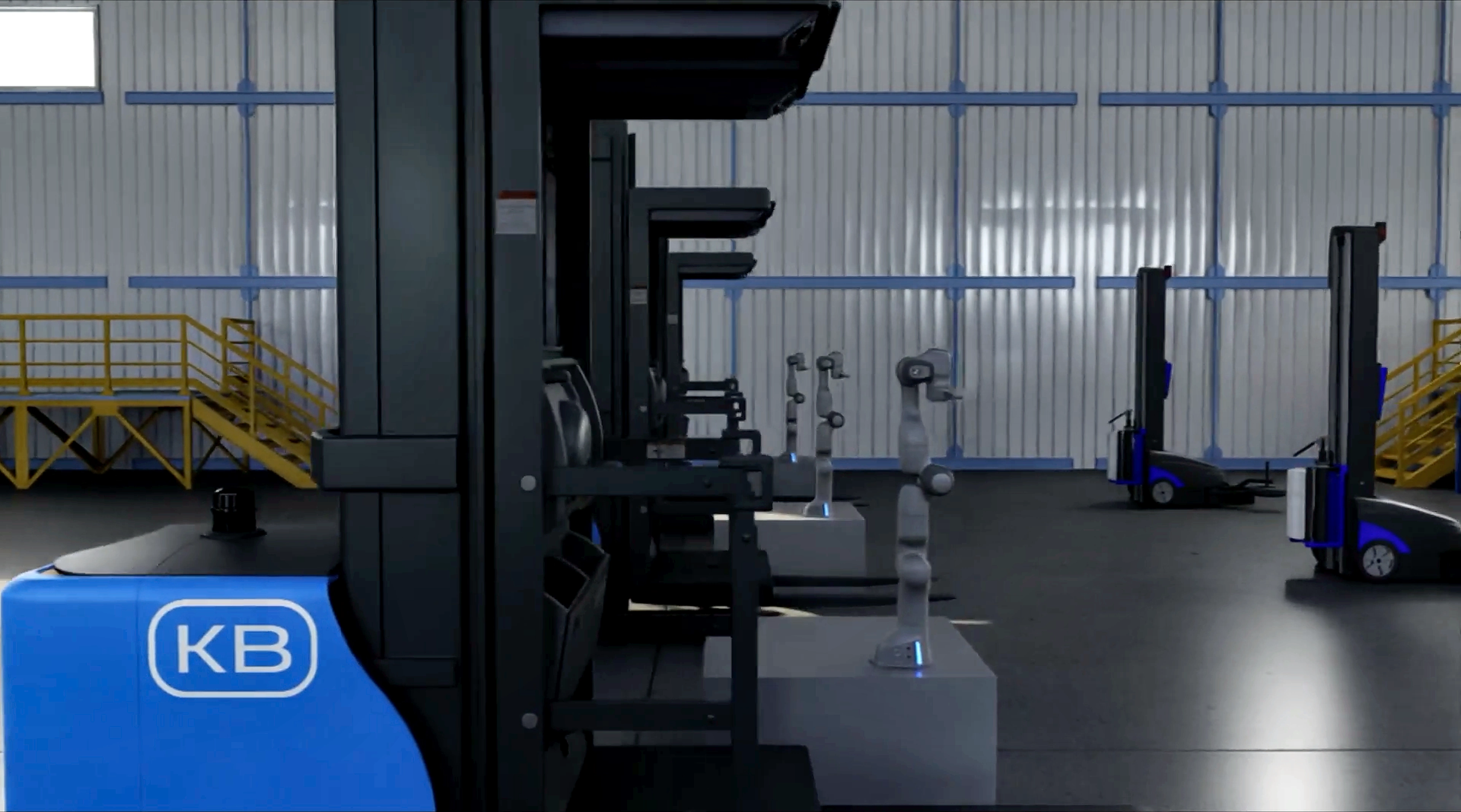 Forklifts in the factory digital twin