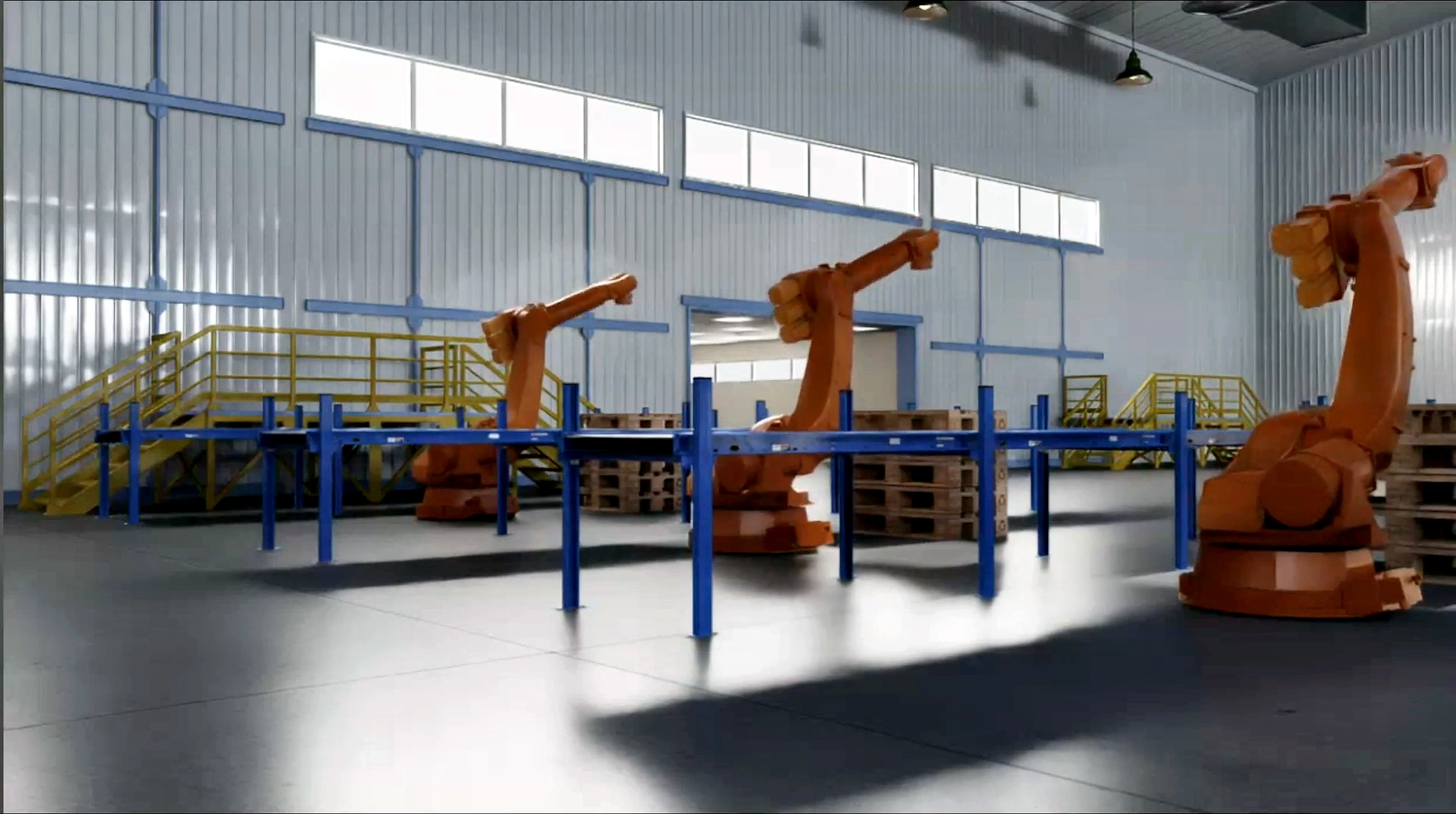 Robotic arms in an equipment digital twin