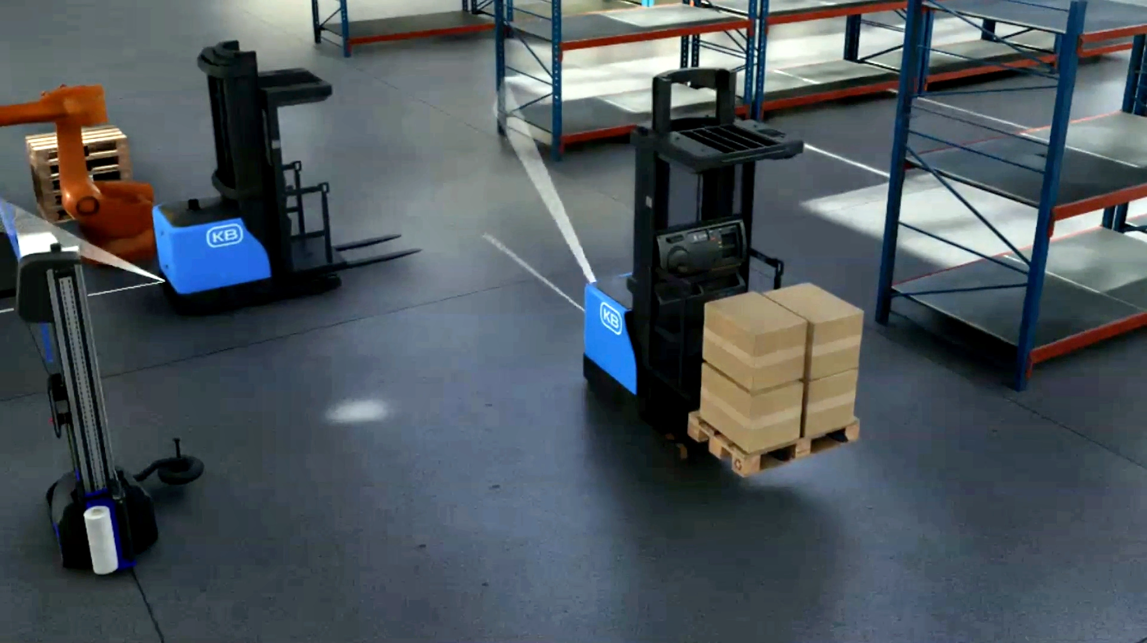 Digital factory warehouse racks